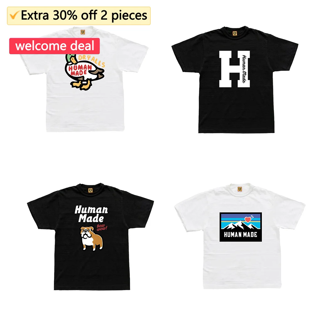 

Fashion Human Made Cartoon Duck Print T-shirt Summer Japanese Loose Casual Round Neck Short-sleeved Men's and Women's Models