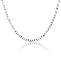 european and american fashion 3mm925 sterling silver hip hop single row tennis chain full moissanite mens necklace