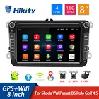 Автомагнитола Hikity 8 дюймов, мультимедийный плеер на Android, с GPS, для Skoda, VW Passat B6, Polo, Golf 4, 5, Touran, типоразмер 2 Din