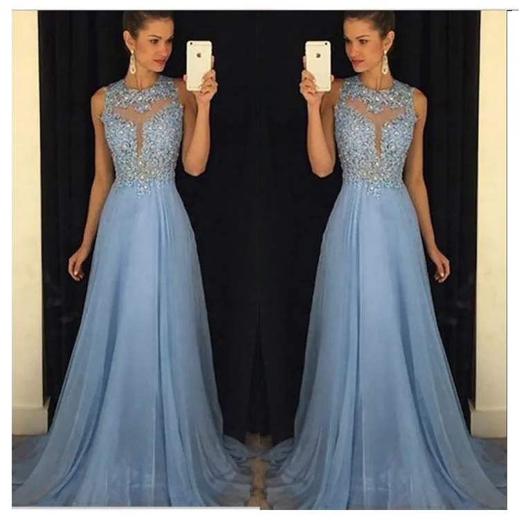2022 New Fashion Sexy Spring Summer Foreign Trade Solid Temperament Dress Dress Long Dress Light Blue Evening Dress