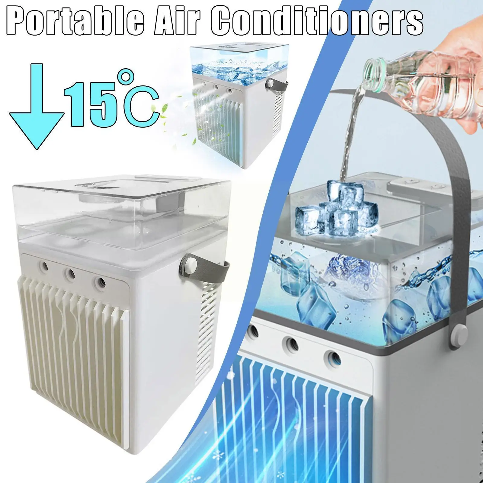 

Mini Air Conditioner Air Cooler Fan Water Cooling Fan Air Conditioning For Room Office Mobile Portable Air Conditioner For X1t7