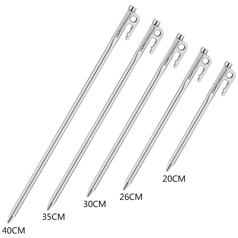 

6pcs Heavy Duty Steel Tent Stakes Pegs with Hook and Hole Design Camping Tent Pegs Ground Nail for Tent Canopy 20cm 30cm 40cm