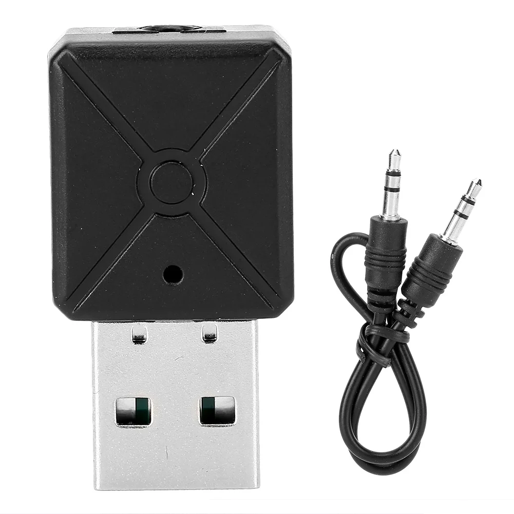Фото Автомобильный Bluetooth-приемник-передатчик, адаптер BT, черный, USB 5.0, портативный, AVRCP, для наушников, ноутбуков, домашних стереосистем №1