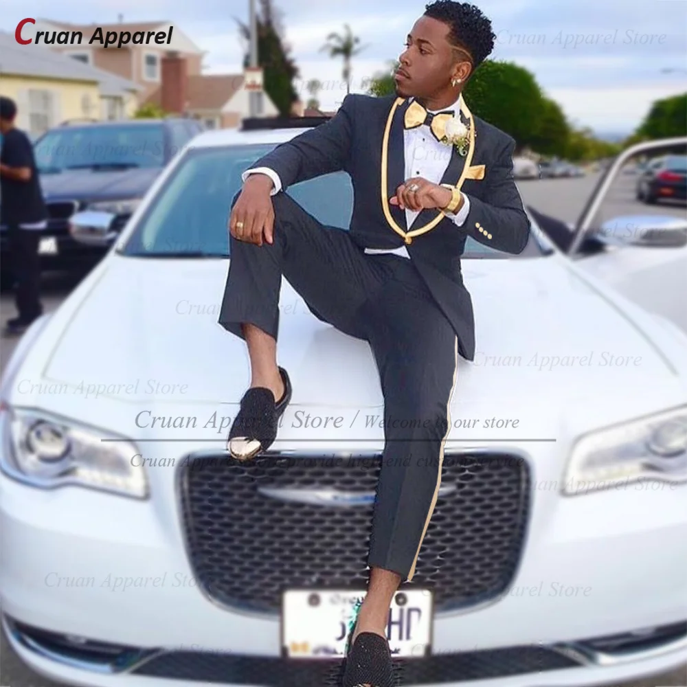 Костюм классический мужской формальный костюм блейзер и брюки приталенный