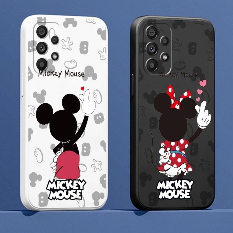

Love Mickey Minnie Mouse Phone Case For Samsung A73 A53 A33 A52 A32 A23 A22 A71 A51 A21S A03S A50 A30 5G Liquid Rope Funda