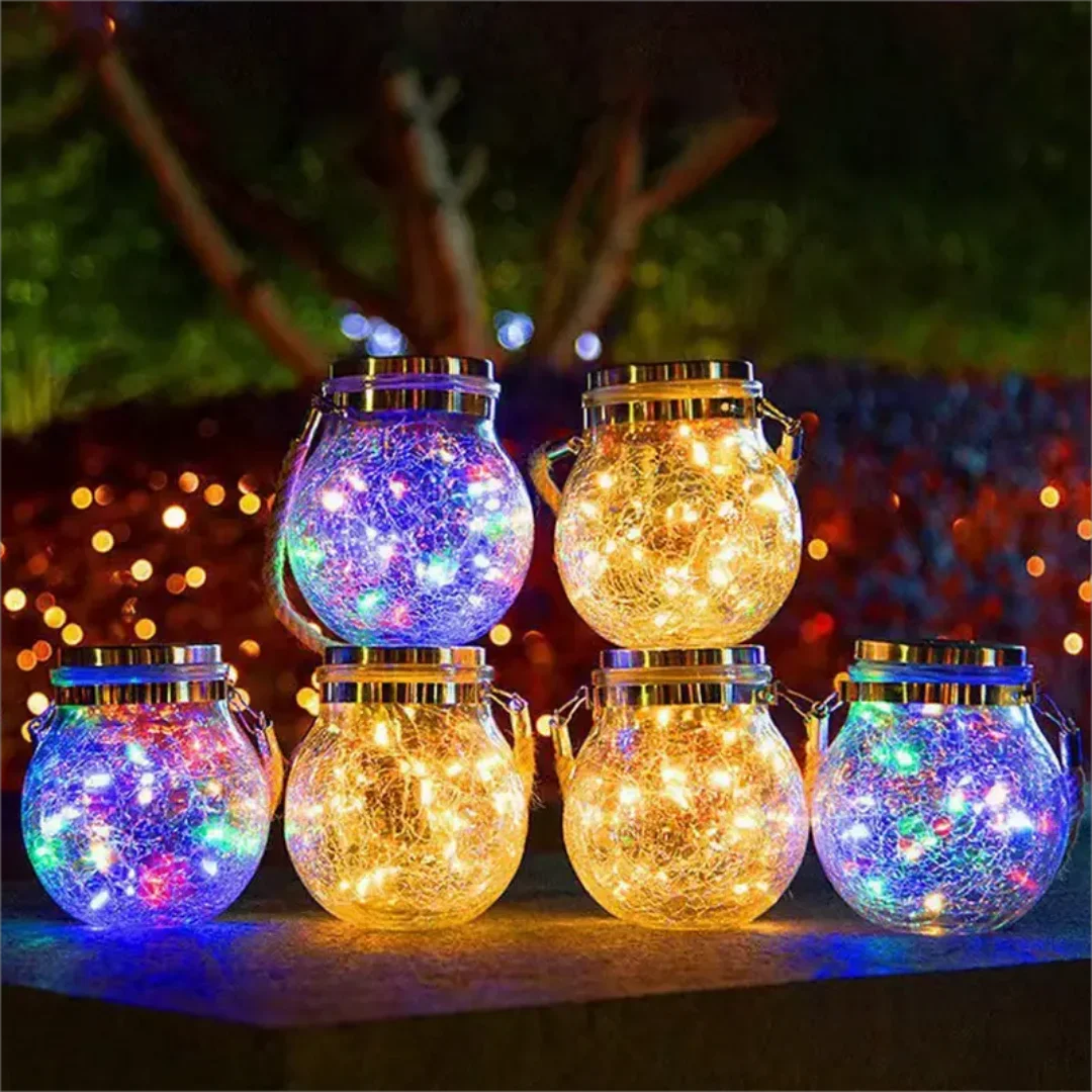 1 Шт. Солнечная Садовая Лампа С Затонутым Треснутым Стеклом Водонепроницаемое