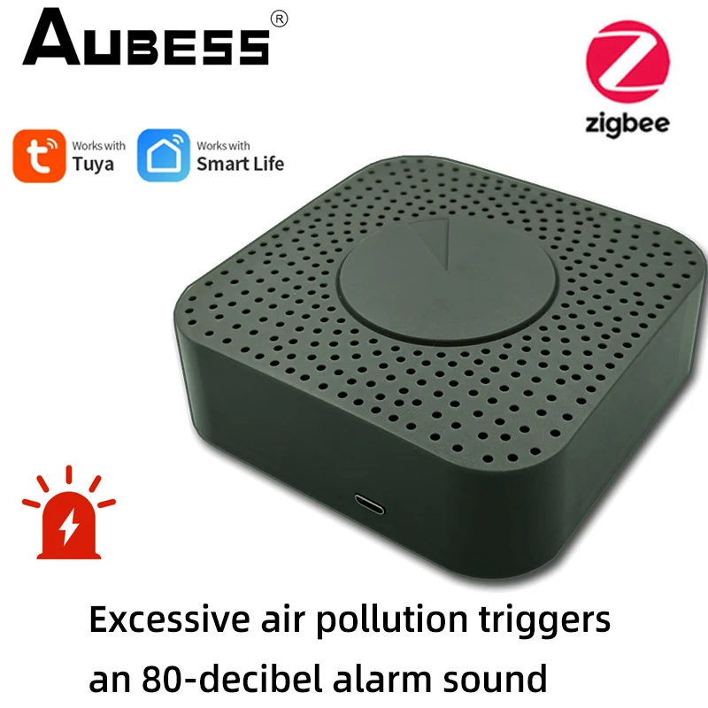 

Tuya Zigbee Smart Air Quality Monitor CO2 Sensor VOC Gas Detector 80DB Automatic Alarm Detector Home Temperature Humidity Sensor