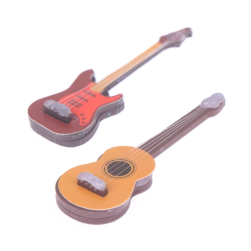 

1/12 Dollhouse Mini Furniture Popular Electric Guitar Classical Guitar Model Dollhouse Simulation Shooting Instrument Dolls Toys