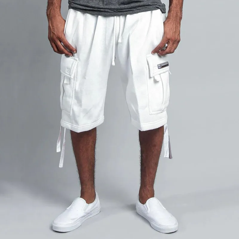 2023 New Summer Shorts Casual Shorts Mens Solid Color Knee Length Pants Thin Breathable Beach Shorts Loose