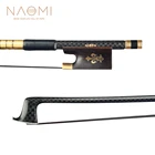 Лук для скрипки NAOMI 44, лук для скрипки из углеродного волокна, Золотой цветок-De-Lys, инкрустация черной лягушки из черного конского волоса