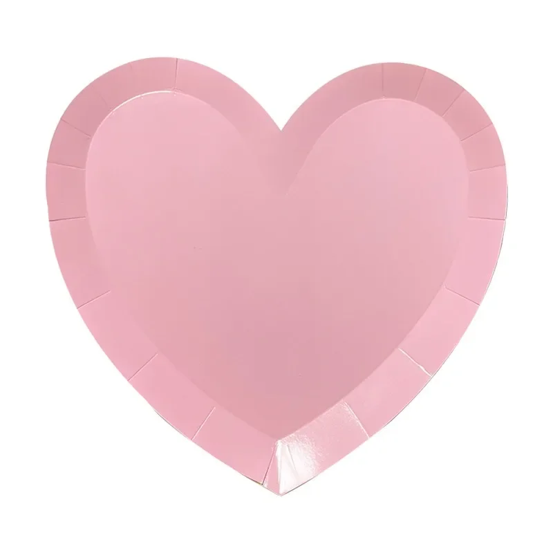 

Одноразовые бумажные тарелки с сердечком 8 шт.