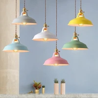 pendant light retro industrial colorful chandeliers restaurant kitchen home ceiling vintage hanging lamp lampshade decorative