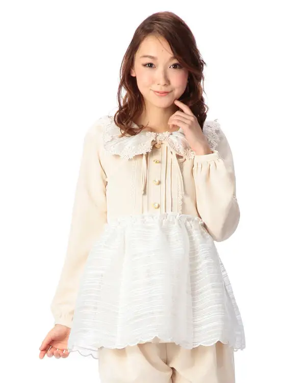 Japan Liz Lisa Sweet Lace Collar Empire Waist Maid Dress