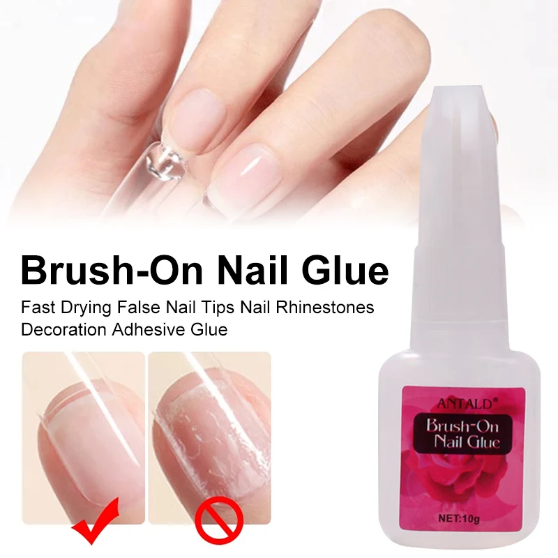 

10g Nail Glue Fast Drying False Nail Tips Nail Rhinestones Decoration Adhesive Glue With Brush Nail Art Manicure Tool