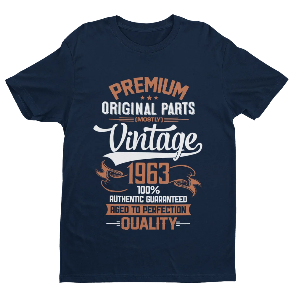 

1963 оригинальные винтажные детали, забавная футболка на 60-й день рождения в 2023 году, идея для подарка на шестидесяти