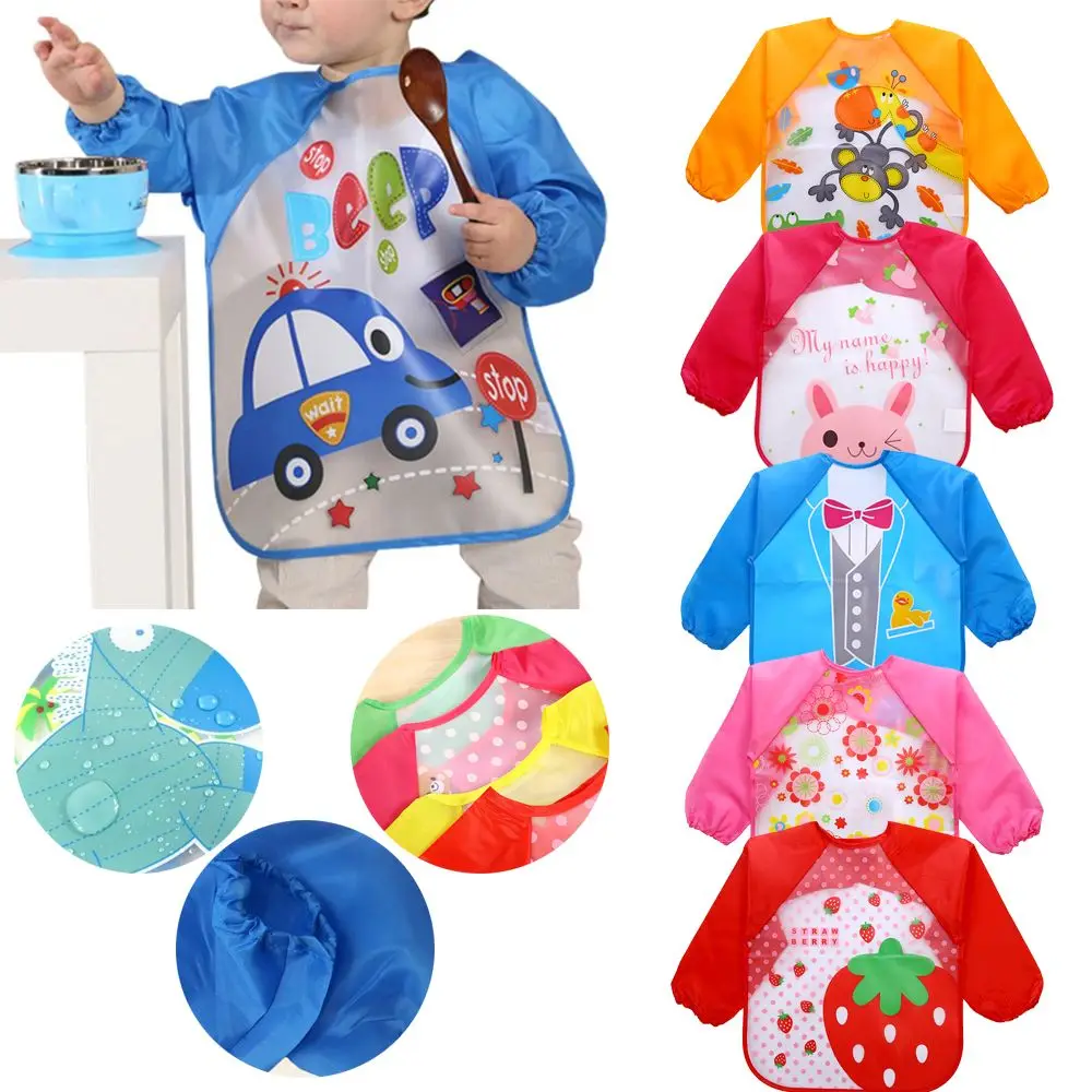 

Kids Bandanas Long Sleeve Waterproof Dribble Towel Triangle Scarf Baby Bibs Feeding Smock