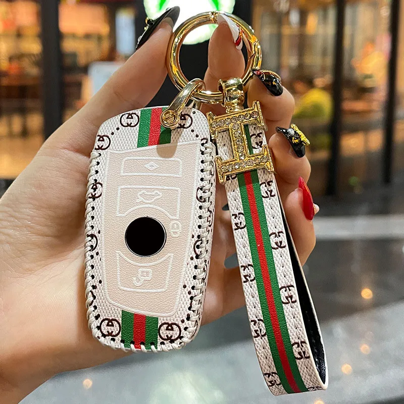 

New Leather Car Remote Key Case Cover Shell Keychain For BMW X3 X5 X6 F30 F34 F10 F20 G20 G30 G01 G02 G05 F15 F16 1 3 5 7 Series