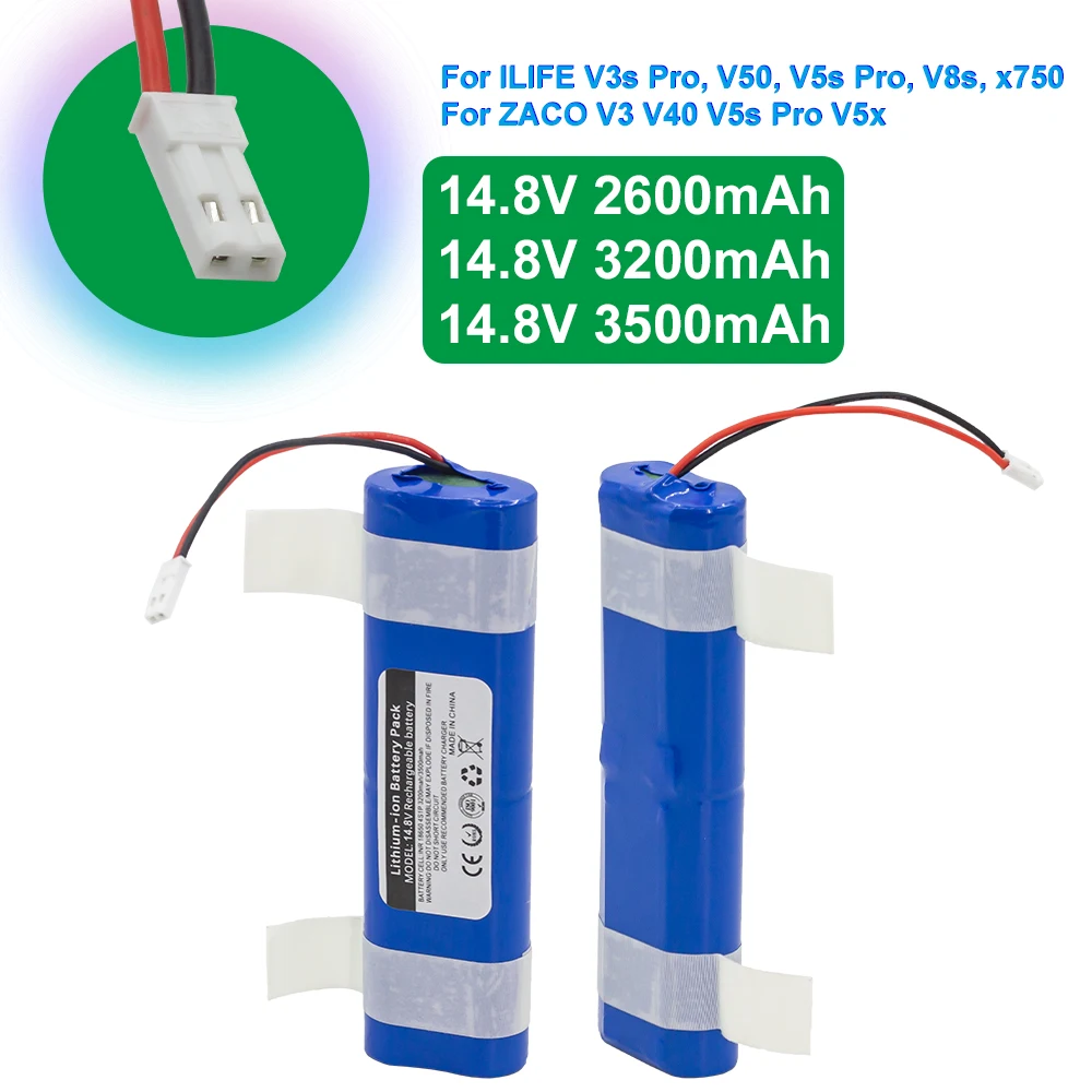 

LEELINCI High Quality 14.8V Battery For ILIFE V3s Pro,V50, V5s Pro,V8s, x750 Robot Vacuum Cleaner Battery Lithium Batterie BMS