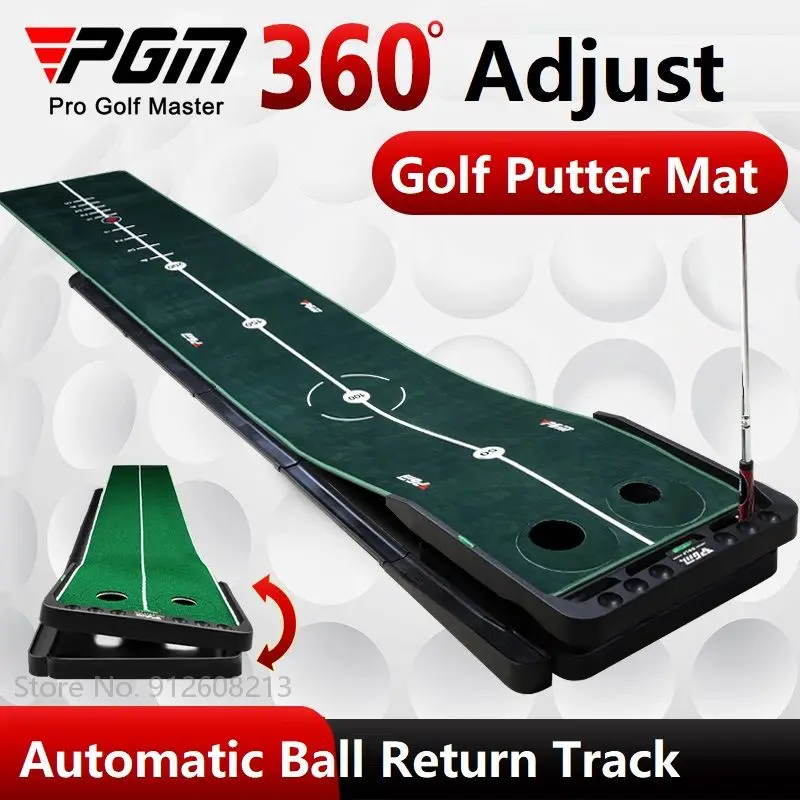 Pgm-Putter de Golf de 3M, alfombra ajustable para golpear, retorno automático, juego de práctica, Mini Putting Green Fairway