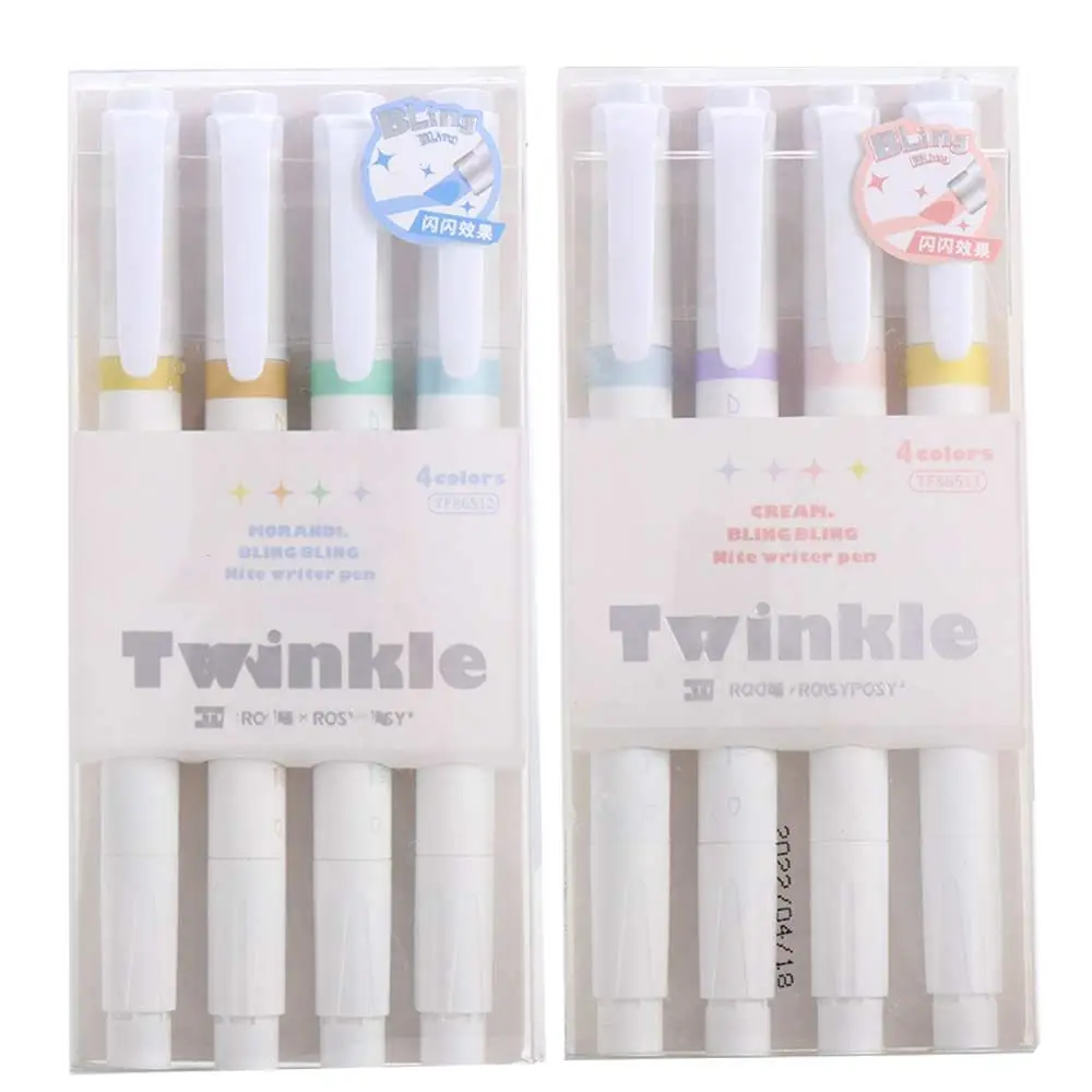 

Writing Pen Dual-side Office Supplies School Stationery Marker pen Twinkle Highlighters Highlighter Liner Graffiti pen