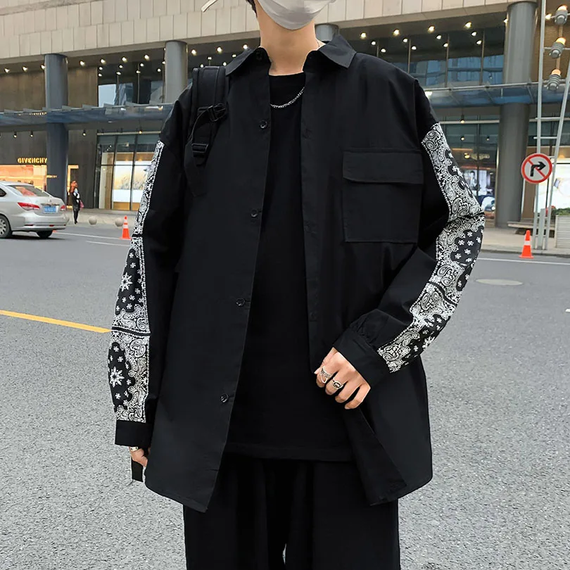 

Bandana Men's Shirts Streetwear Long Sleeve Paisley Harajuku Shirt Male Clothes 2022 Fashion Spring Summer Elegant Oversize