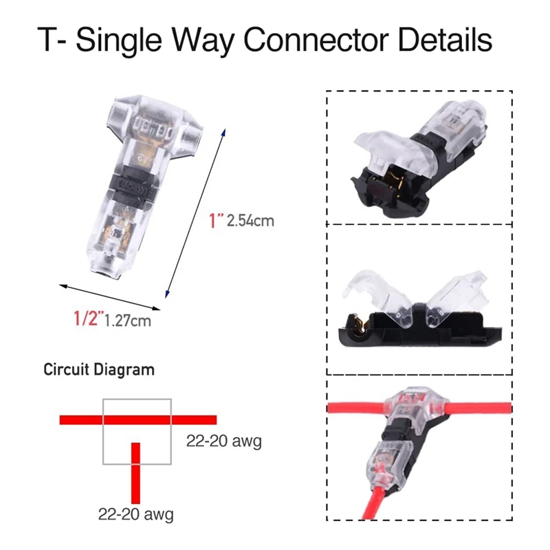 22 AWG красный черный провод 65 5 футов и 12 шт. 3-контактный 1-контактный разъем для