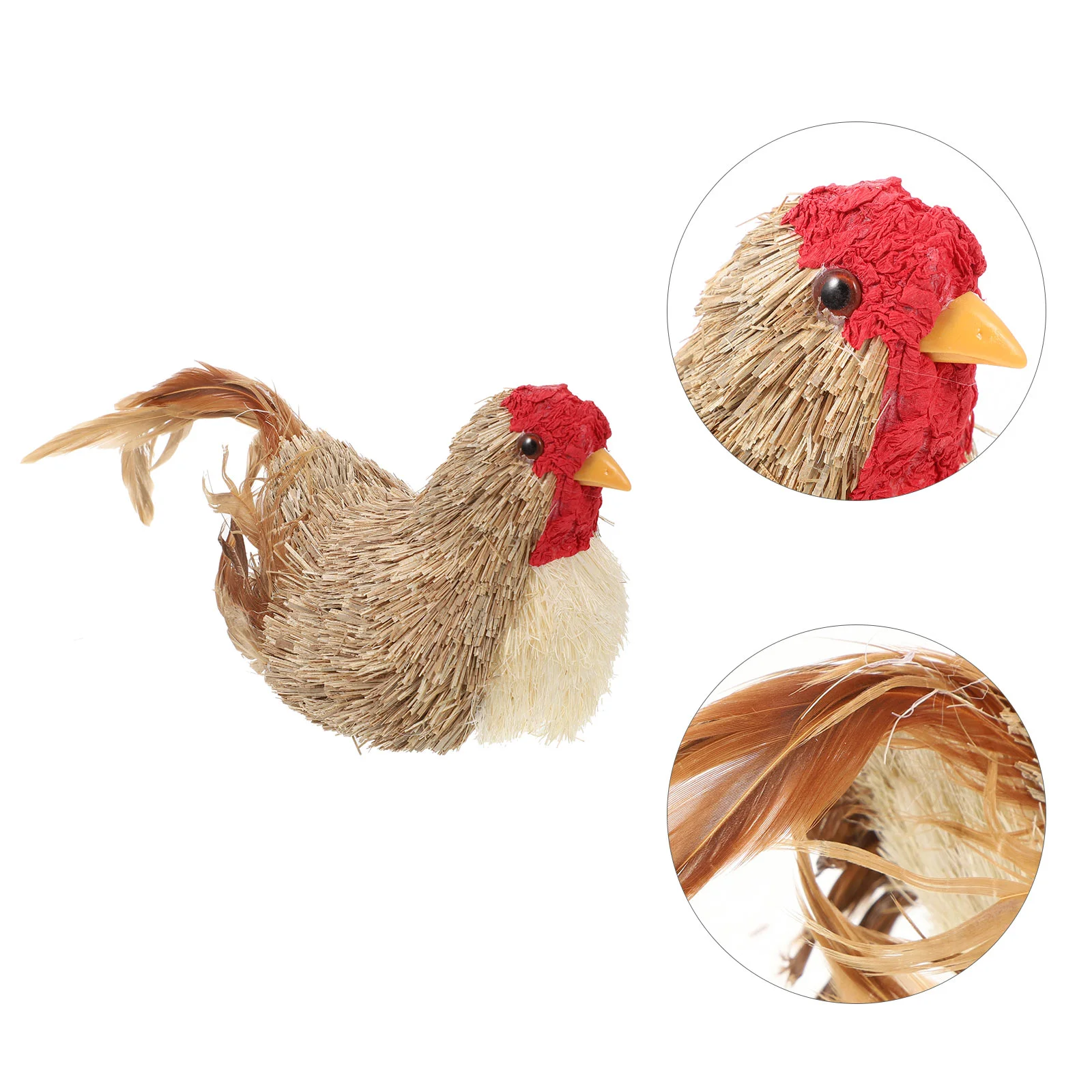 

Chicken Statue Straw Easter Farm Animals Hen Figurine Sculpture Centerpiece Animal Table Figures Decor Simulation Ornaments