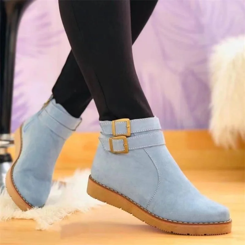 

2022 New Fashion All-match Women's Boots Solid Color Temperament Spring and Autumn Without Lace-up Sleeve Shoes for Women