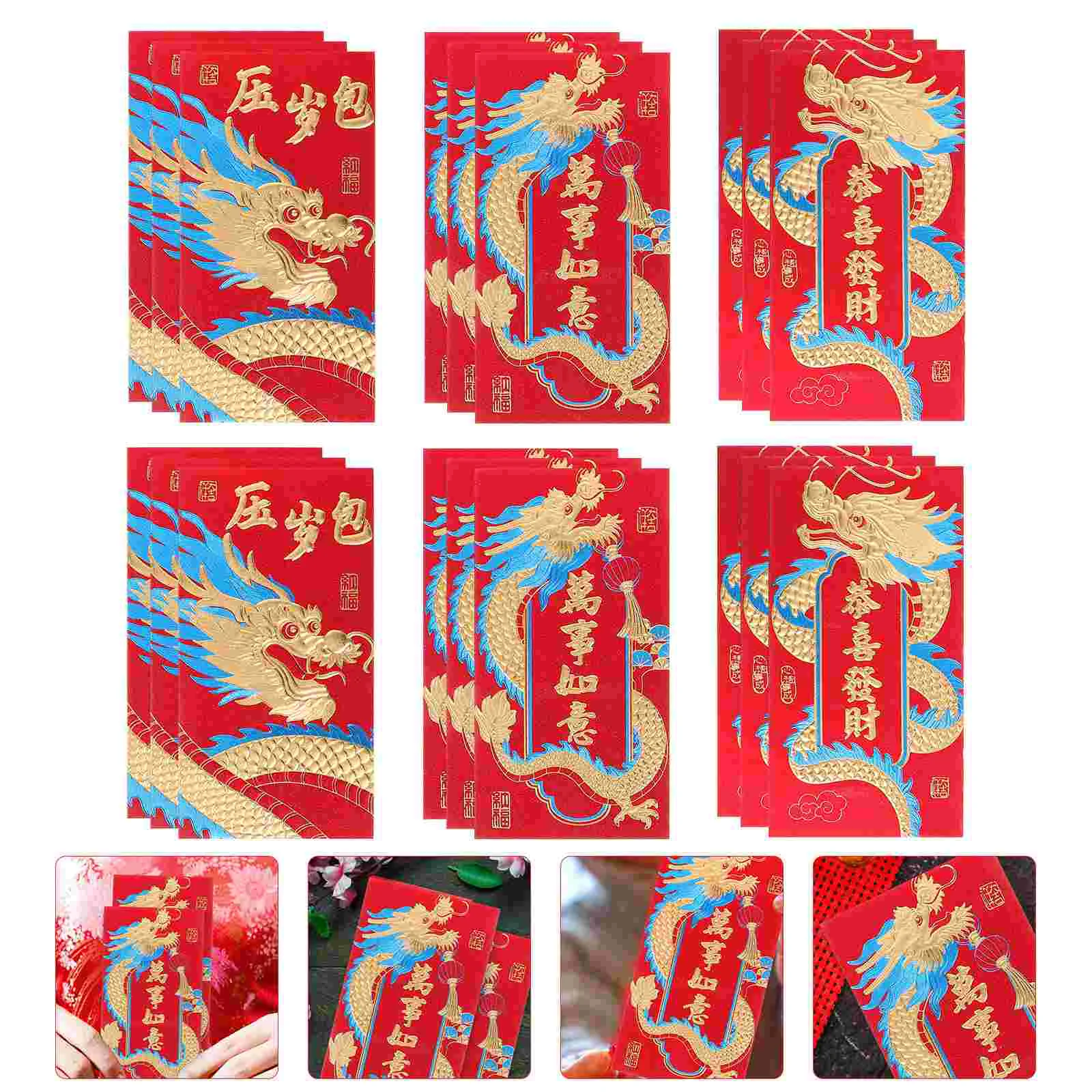 

Dragon Pattern Envelope Spring Festival Red Envelopes Chinese Cash New Year Envelops