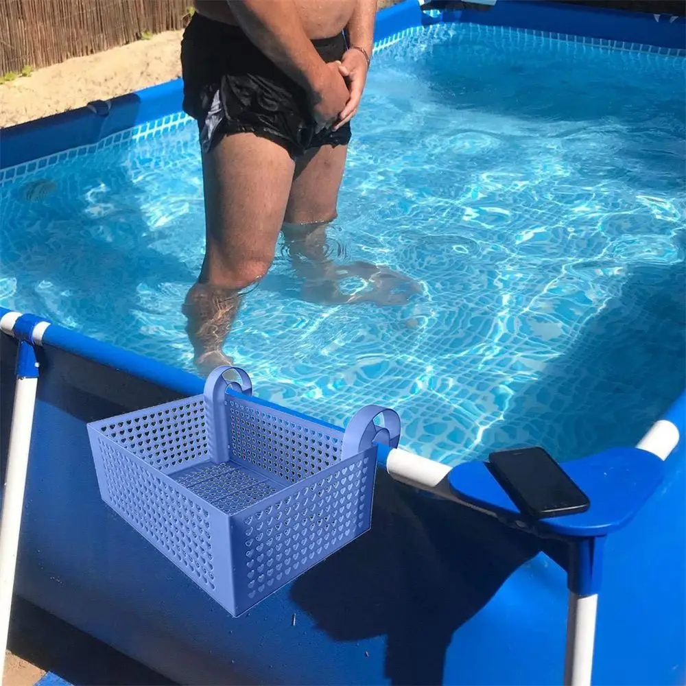 

Basket Above Ground Organizer Convenience Tool Cup Towels Holder Swimming Pool Storage Basket Swimming Pool Accessories