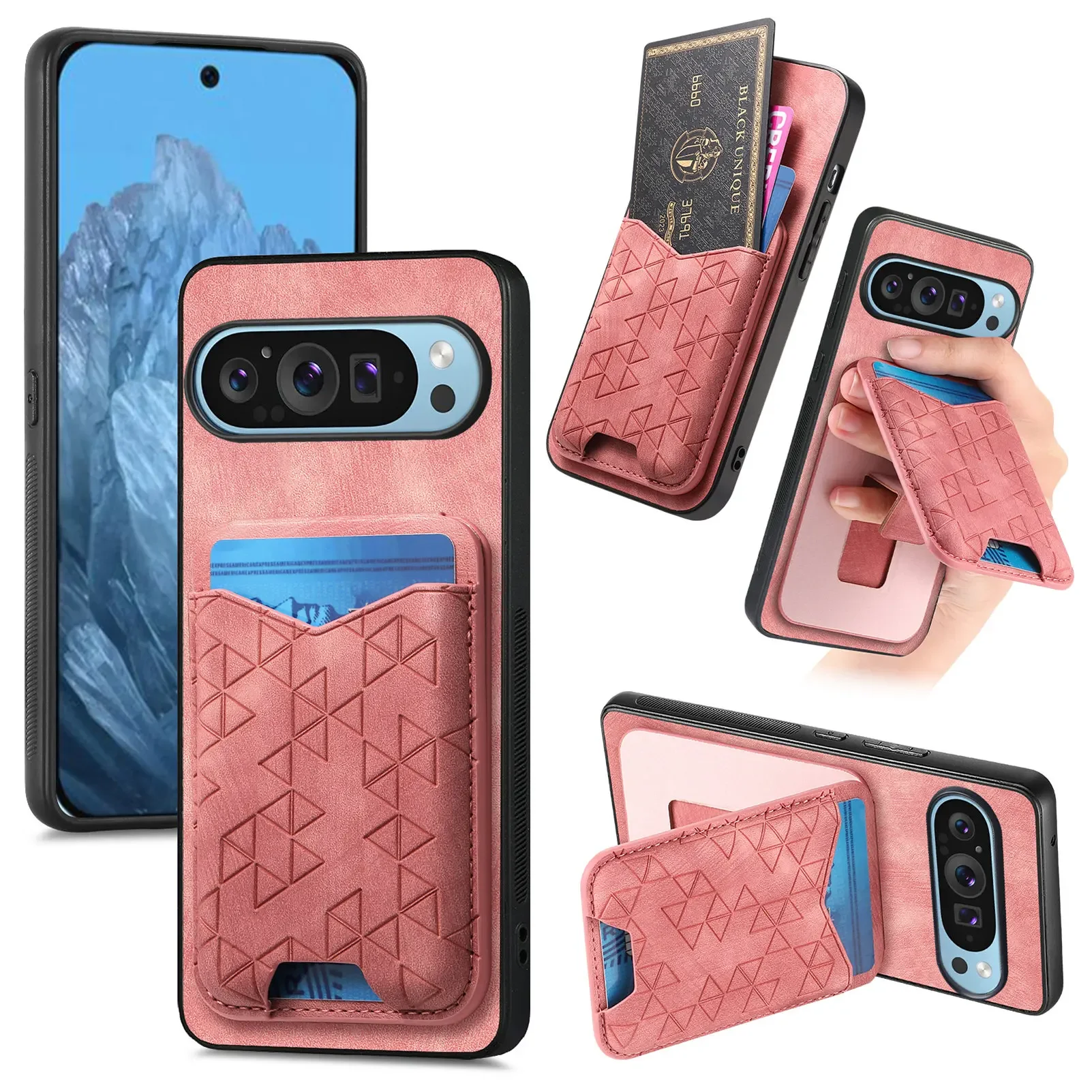 Vertical Cards Solt Wallet Leather Phone Case For Google Pixel 9 Pro XL 8 8A 7 7Pro 6 Kickstand Holder Slim Fit Bag Pocket Cover