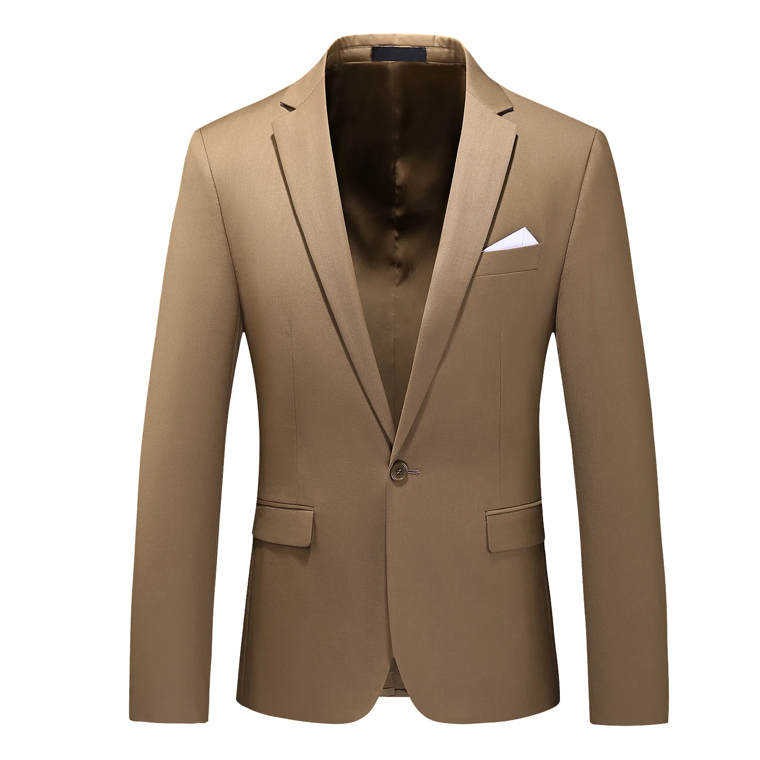 

Men's Suit Hollow Large Size Blazer 17 Solid Color Khaki Slim Jacket Coat M-6XL