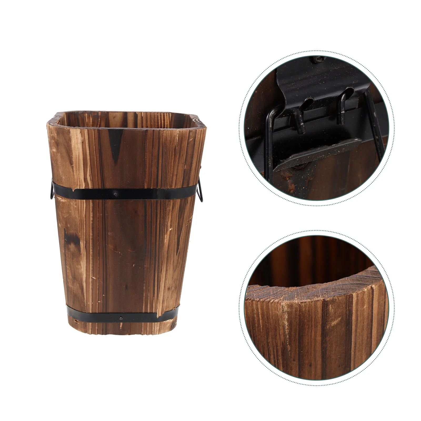 

Wooden Flower Planter Bucket Pot Box Potswoodplanters Succulent Garden Vase Farmhouse Outdoor Rustic Decorative Gardening Retro