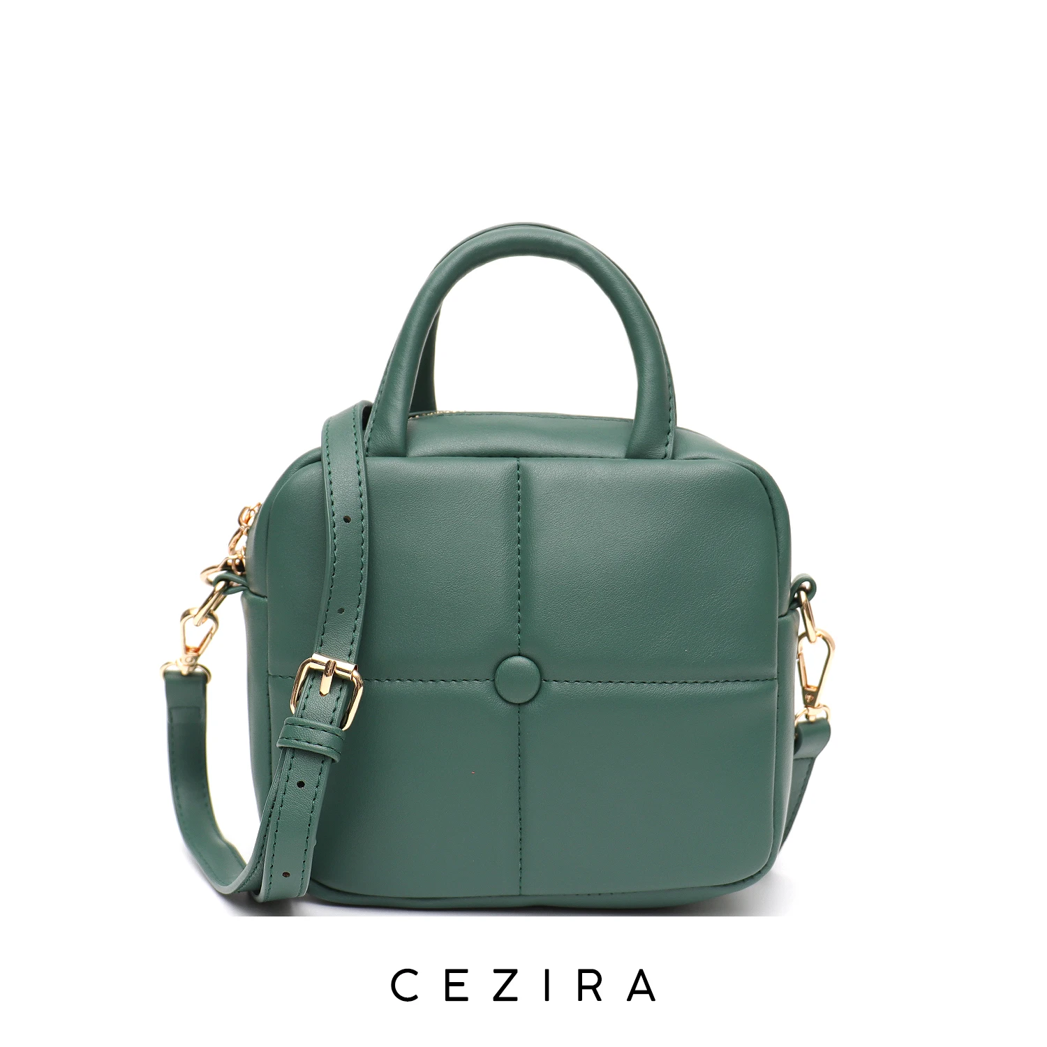 

CEZIRA Brand Winter Women PU Vegan Leather Handbags Fashion Quilted Plaid Top-handle Purses Small Square Crossbody Shoulder Bags
