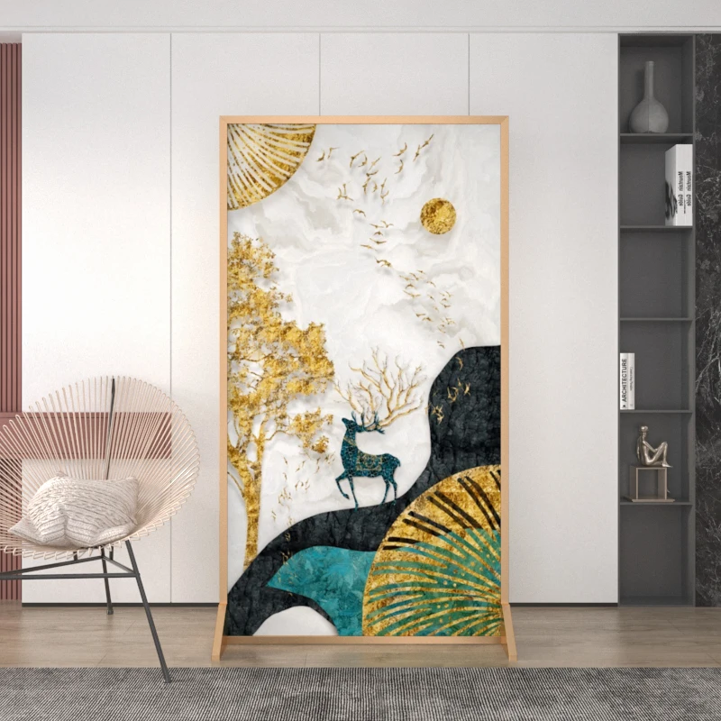 

Nordic style light luxury custom art screen partition living room bedroom block home entrance mobile screen
