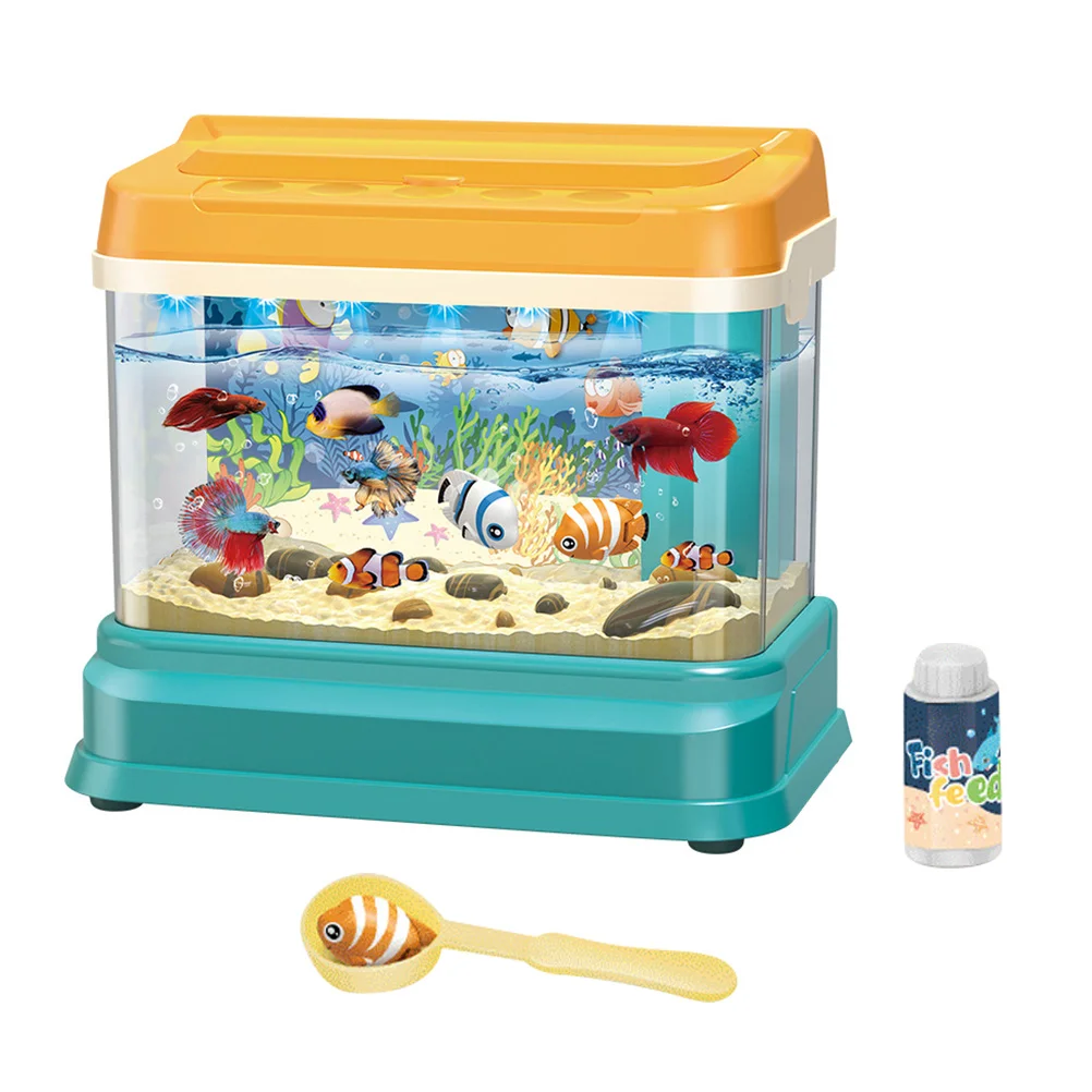 

Aquarium Toys Magnetic Fish Catching Mini Tank Interaction Electric Small Interactive Fishing Abs Toddler