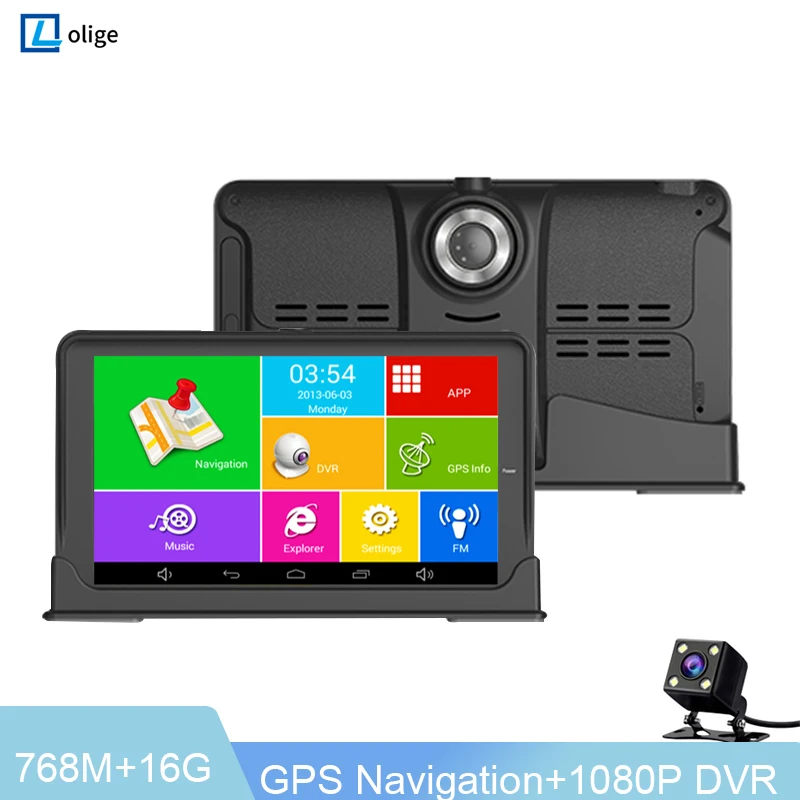 7-дюймовый Android четырехъядерный DVR автомобильный GPS-навигатор Sat Na AV-IN BT
