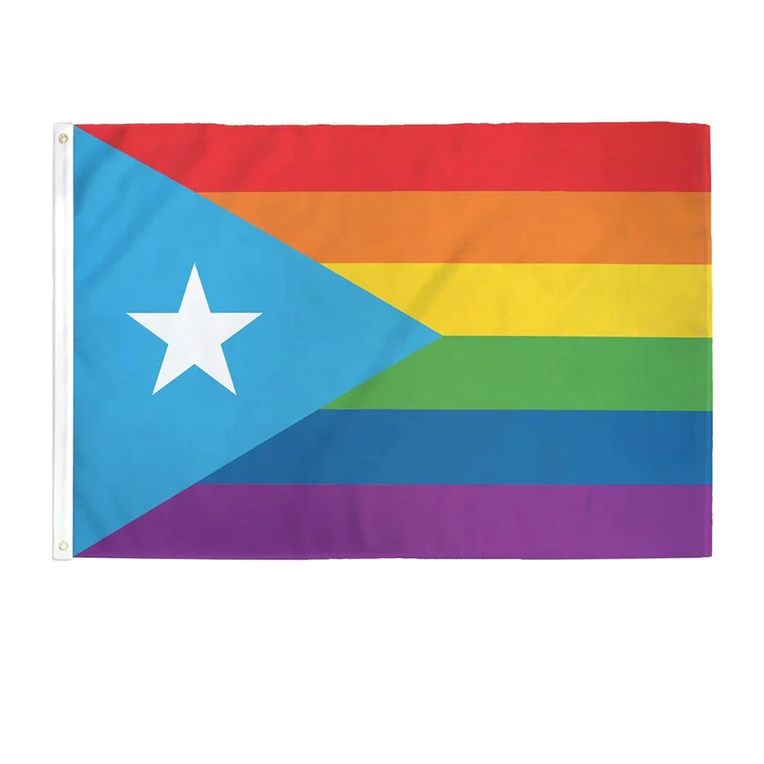 

Радужный Флаг Пуэрто-Рико гордость 3x5 футов баннер наружное или внутреннее украшение полиэфирная цифровая печать рекламный парад