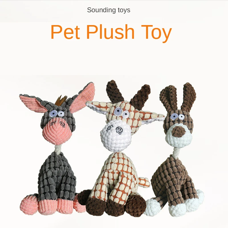 

Dog Toys Dog Plush Dog Vocal Toy Molar Training Interactive Corn Kernel Donkey Toy Dog Toys for Large Dogs игрушки для собак