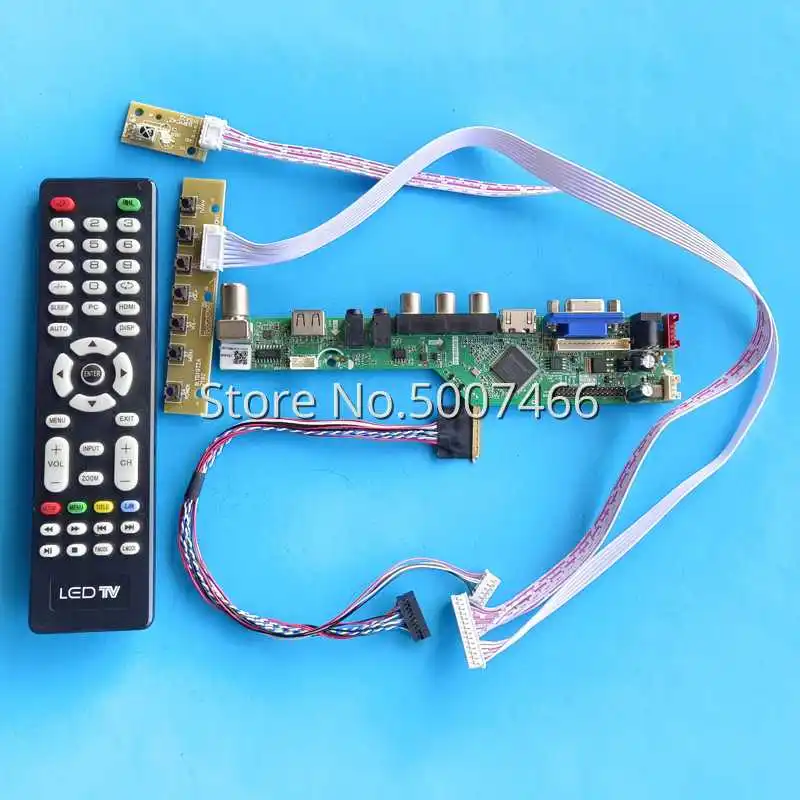 

Комплект платы управления ЖК-контроллером для B140XTN02.3, 40-контактный LVDS AV VGA USB HDMI-совместимый аналоговый ТВ-сигнал, светодиодный экран 1366*768 14"
