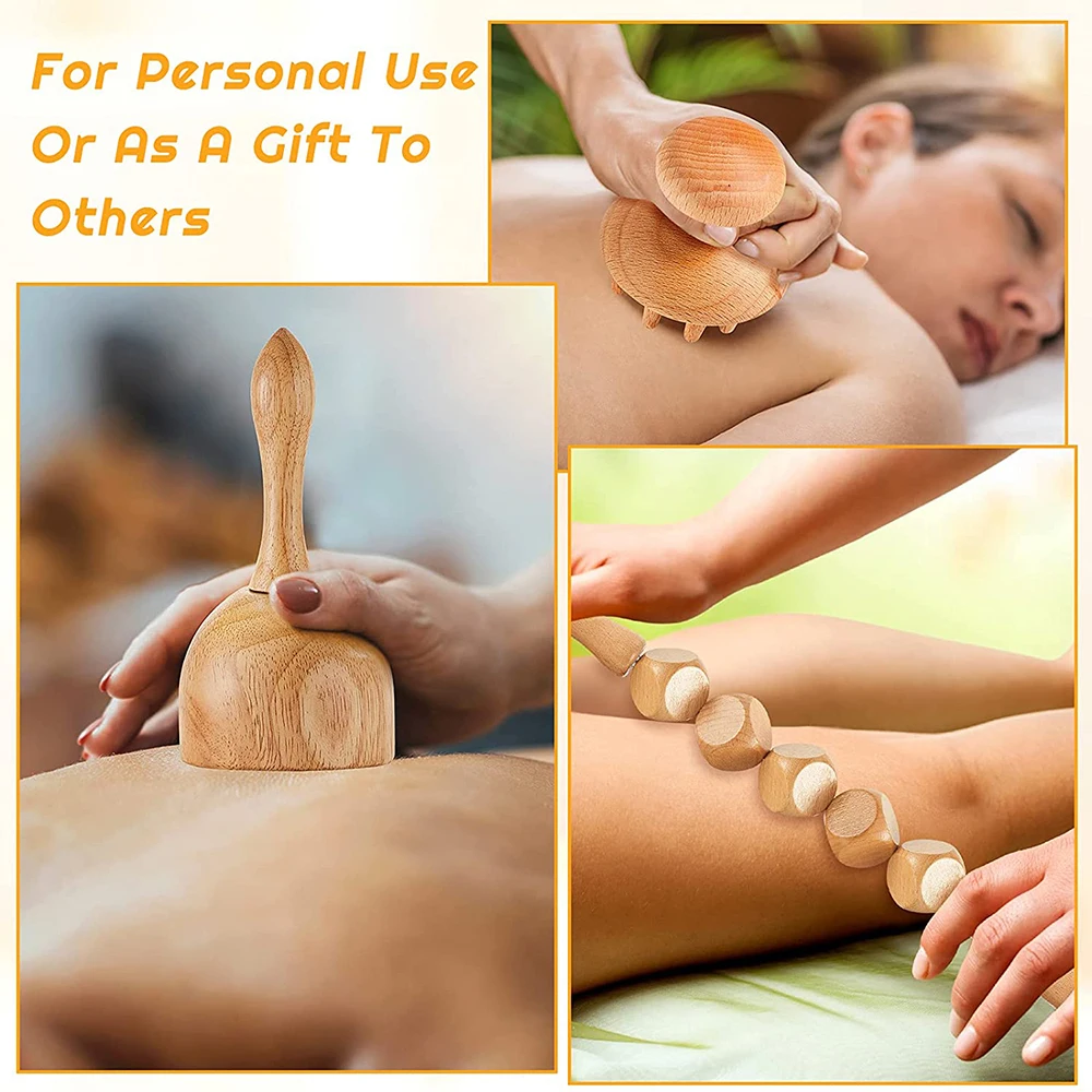 Professional Wooden Lymphatic Drainage Anti-cellulite Massager Wood Therapy Massage Tools for Body Shaping Muscle Pain Relief