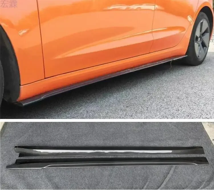

Боди-юбки для Tesla, модель 3 2017-2023, боковые удлинители, боди-юбки, комплект, чехол для губ, карбоновое волокно, художественный стиль