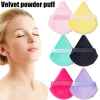 sponge dry use powder puff makeup tool triangle makeup puff women facial beauty soft smooth new velvet powder puffs makeup tools