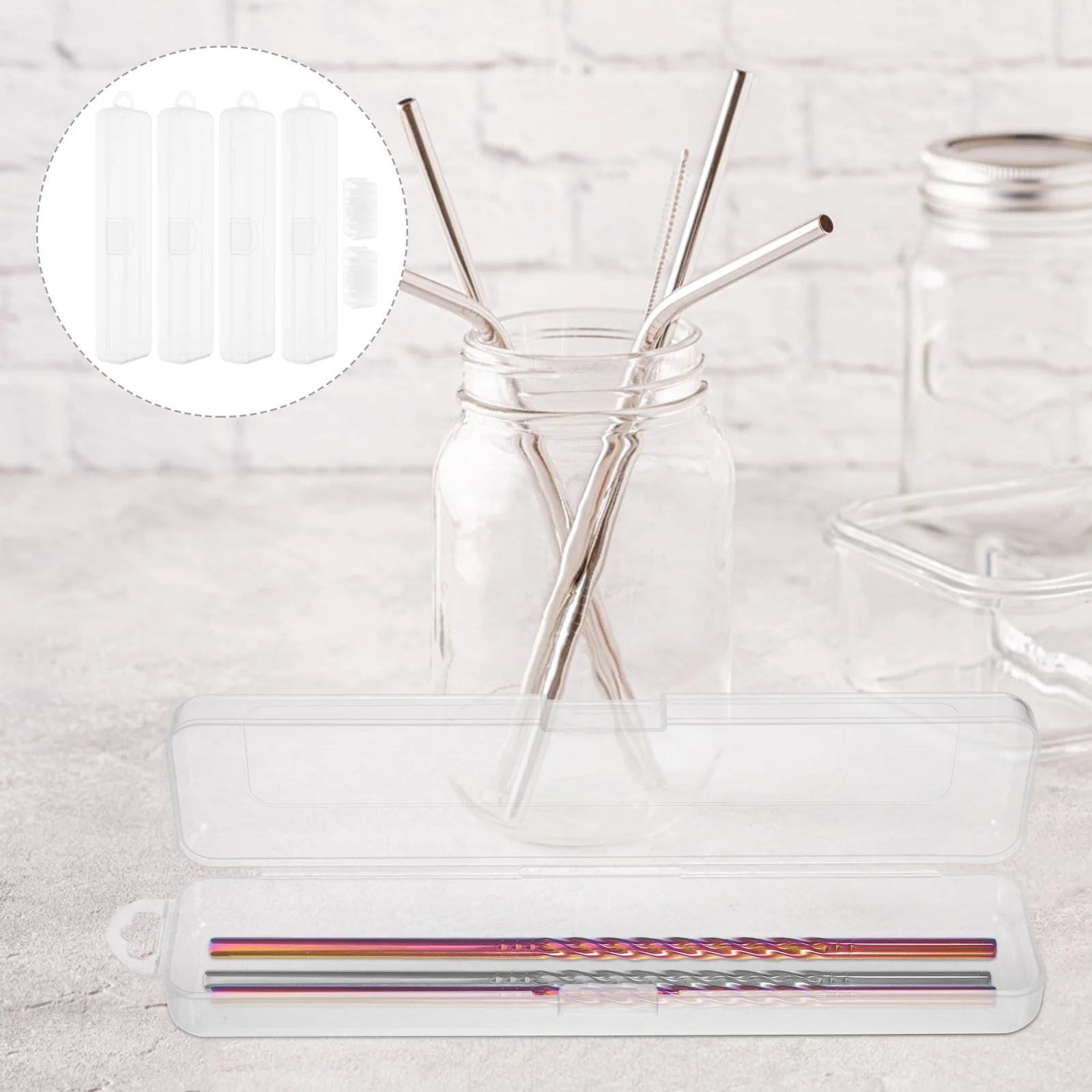 4 шт. дорожный соломенный чехол пластиковые коробки для хранения питья диспенсер