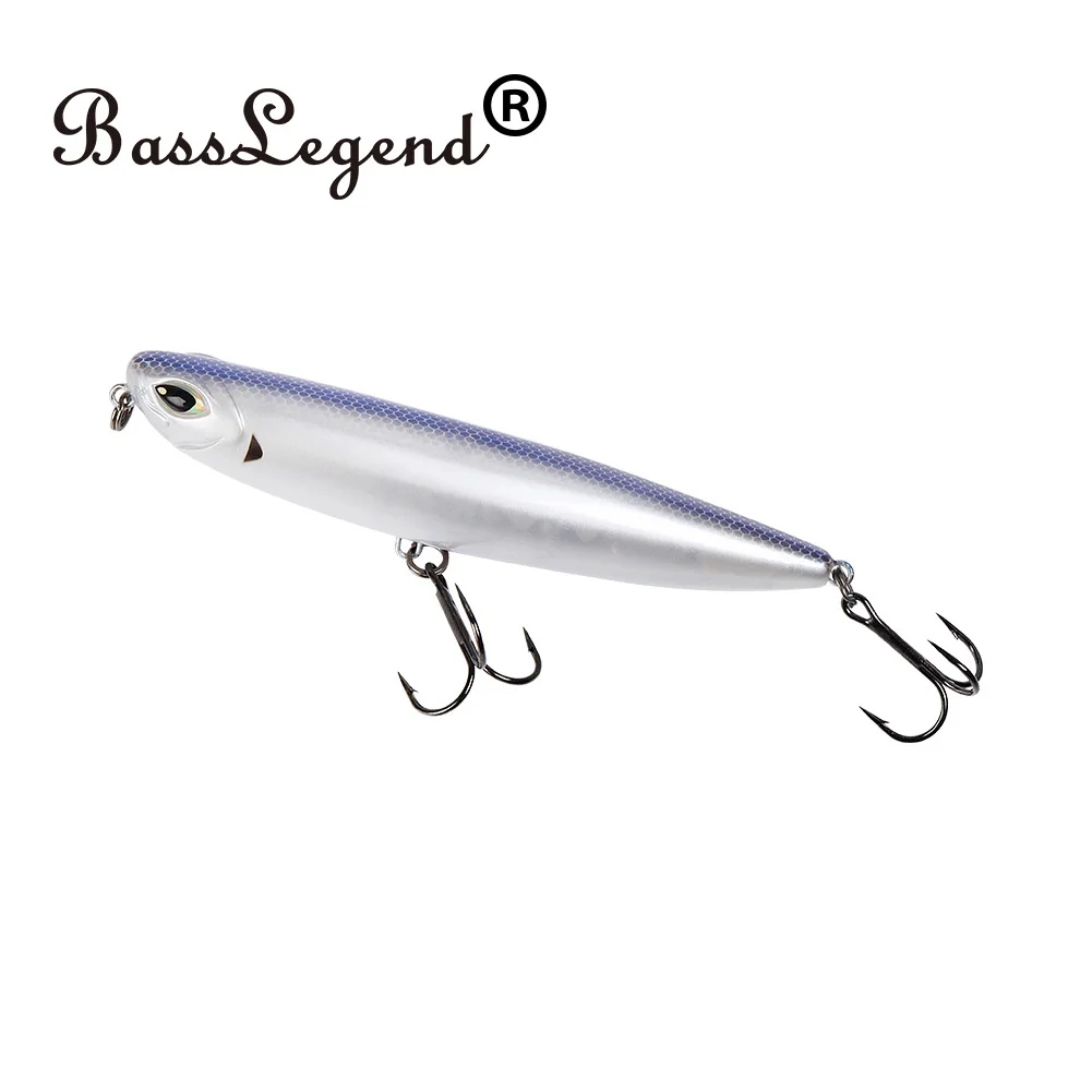 BassLegend Pesca Topwater Isca Superfície Caminhada O Cão Pardal Wobbler Vara Isca WTD Flutuante Stickbaits Walker Sea Bass120F