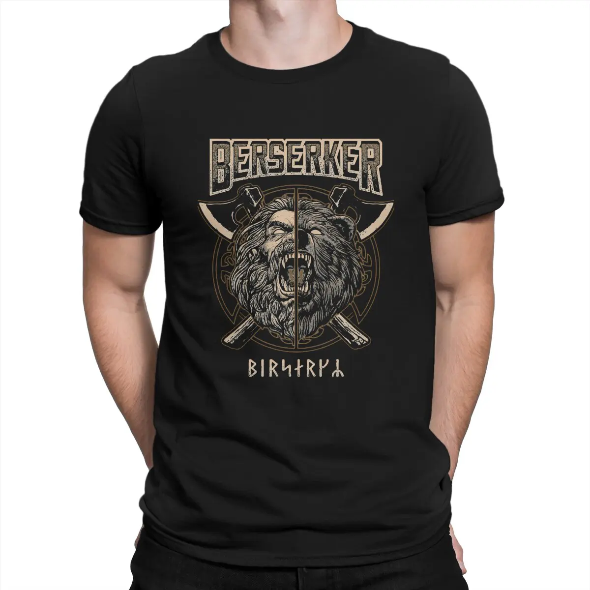 

Мужские футболки Berserker в скандинавском языческом стиле, веселые футболки с коротким рукавом и круглым вырезом, Новое поступление, Топ