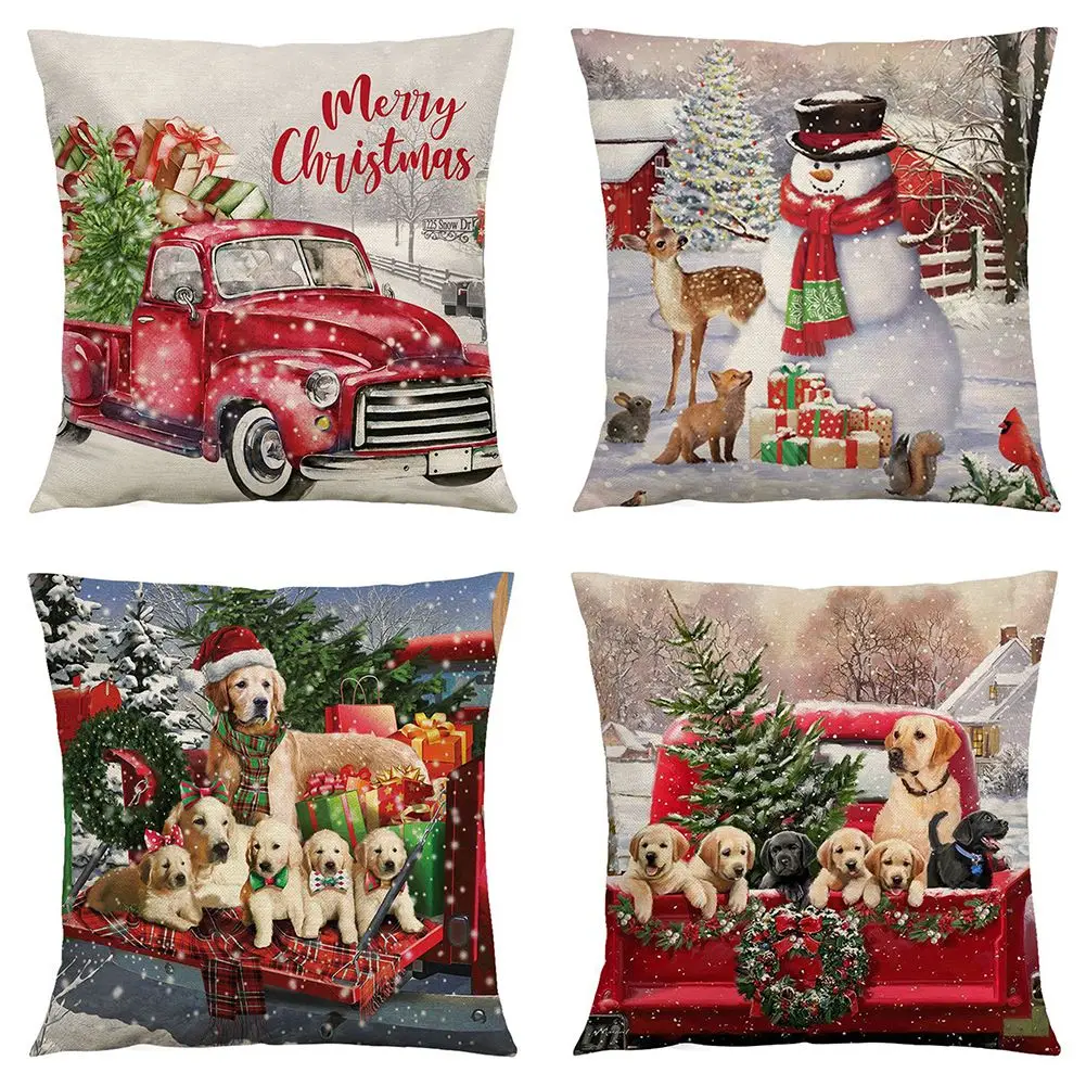

Christmas Cushion Cover Pillow Cover Merry Christmas Decorations Xmas Pillowcase Pillow Cushion Cover Navidad 2023 New Year