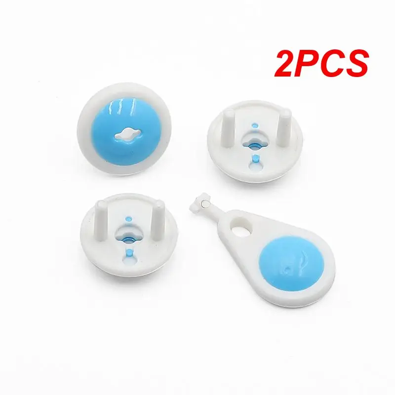 2PCS Set Round Pin Socket European Standard Protective Cover Baby Anti-electric Shock Jack Cover Baby Safety Protection