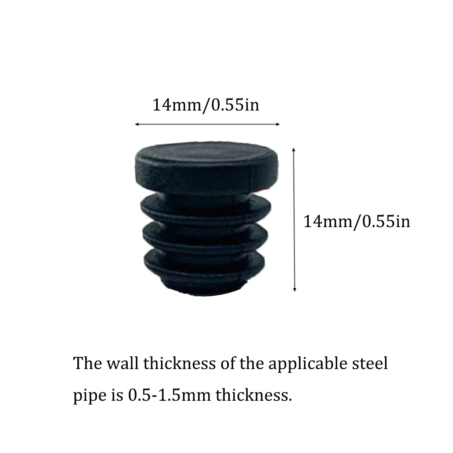 8 шт., заглушки для торцевых труб, заглушка для вставки, круглый черный мебельный стул 14/16/19/22/25/30/35/40/45/50 мм