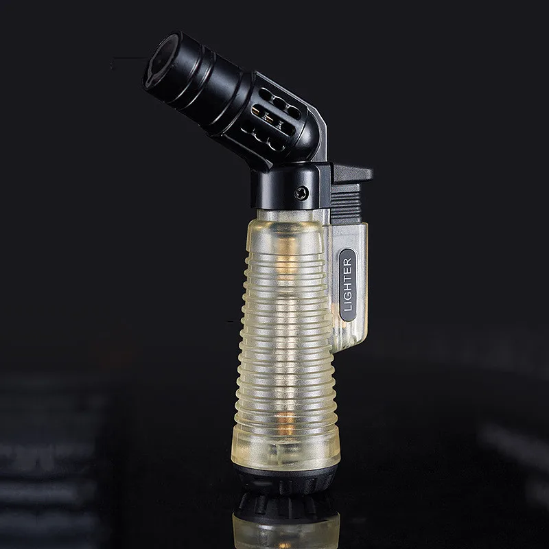 

Butane Gas Lighter Transparent Visible Gas Lighter Turbo Windproof Lighter Cigarette Cigar Accessories Gift For Men Gadget